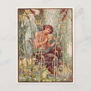 Vintage Bild des griechischen Gottes Pan Postkarte