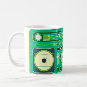 Vintage-Bild des klassischen Boom Box Kaffeetasse
