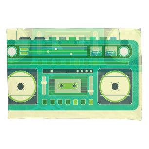 Vintage-Bild des klassischen Boom Box Kissenbezug