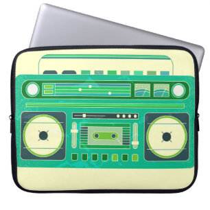 Vintage-Bild des klassischen Boom Box Laptopschutzhülle