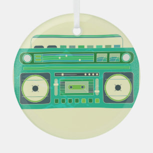 Vintage-Bild des klassischen Boom Box Ornament Aus Glas