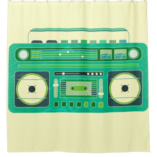 Vintage-Bild einer klassischen Boom-Box Duschvorhang (Vorderseite)