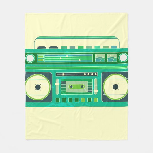 Vintage-Bild einer klassischen Boom-Box Fleecedecke (Vorderseite)