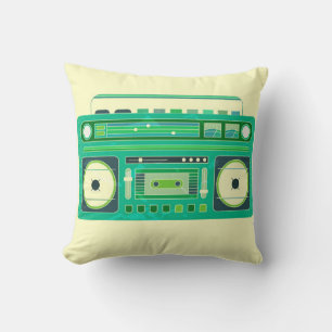 Vintage-Bild einer klassischen Boom-Box Kissen
