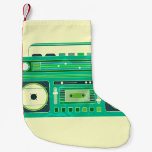 Vintage-Bild einer klassischen Boom-Box Kleiner Weihnachtsstrumpf