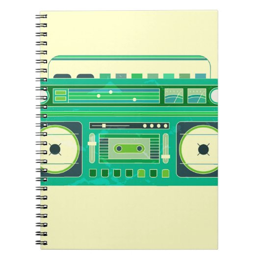 Vintage-Bild einer klassischen Boom-Box Notizblock (Vorderseite)