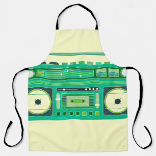 Vintage-Bild einer klassischen Boom-Box Schürze