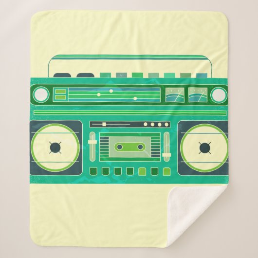 Vintage-Bild einer klassischen Boom-Box Sherpadecke (Vorderseite)