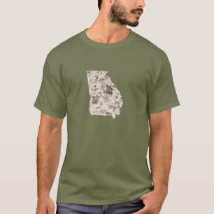 Vintage Bild-Karte Georgia T-Shirt