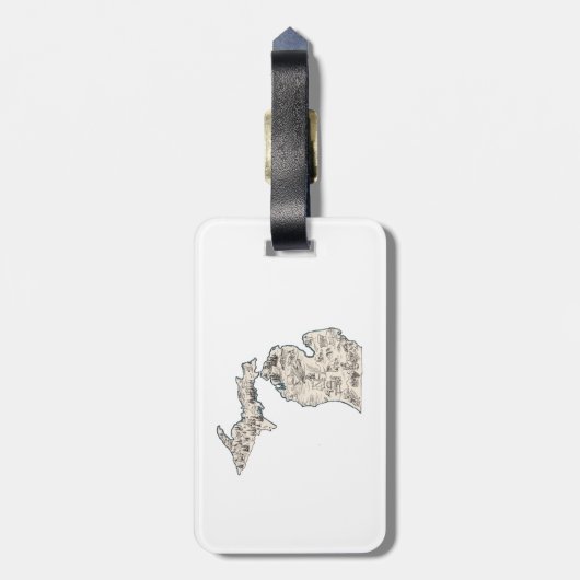 Vintage Bild-Karte Michigans Gepäckanhänger (Rückseite vertikal)