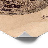 Vintage Bild Moon Astronomie Tee Gestaltetes Papie Poster (Ecke)