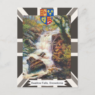 Vintage Bild, Swallow Falls, Snowdonia Postkarte