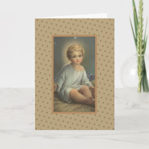 Vintage-Bild vom Baby Jesus Weihnachten Dankeskarte