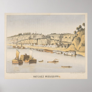 Vintage Bildansicht der MS Natchez (1854) Poster