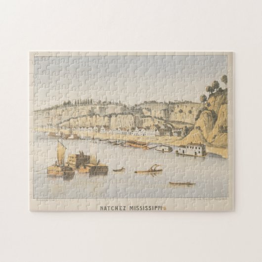 Vintage Bildansicht der MS Natchez (1854) Puzzle (Horizontal)
