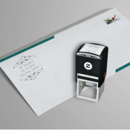 Vintage Bildbearbeitung und Rücksendeadresse Extra Permastempel