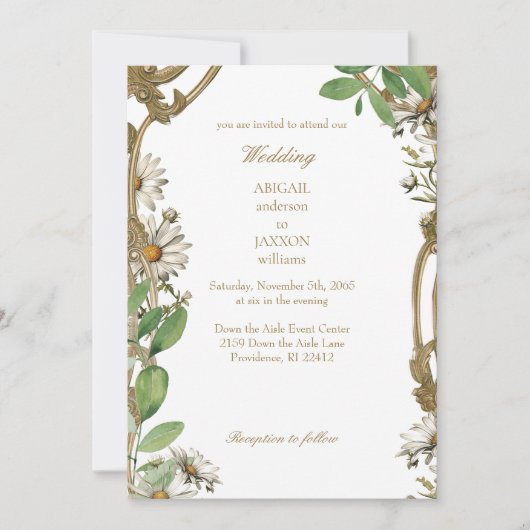 Vintage Bilderbuchhochzeit Einladung (Vorderseite)