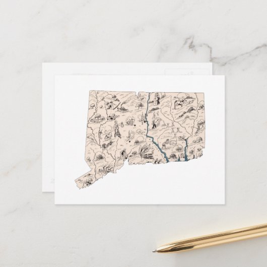 Vintage Bilderkarte Antik-Diagramm Postkarte (Vorderseite/Rückseite Beispiel)