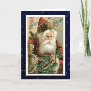 Vintage Bildgrüßkarte des Weihnachtsmanns Feiertagskarte