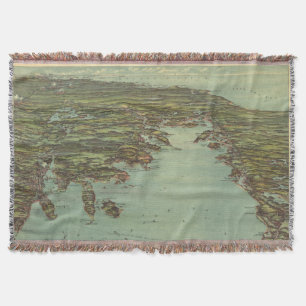 Vintage bildhafte Karte der Bussarde Bay (1907) Decke