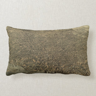 Vintage bildhafte Karte des Büffels New York Lendenkissen