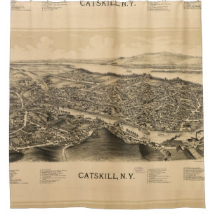 Vintage bildhafte Karte von Catskill New York Duschvorhang