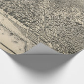 Vintage bildhafte Karte von Chicago (1916) Geschenkpapier (Ecke)