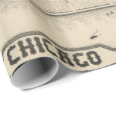 Vintage bildhafte Karte von Chicago (1916) Geschenkpapier (Rolleneckpunkt)