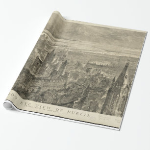 Vintage bildhafte Karte von Dublin Irland (1890) Geschenkpapier