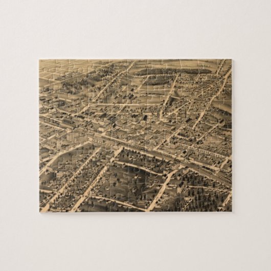 Vintage bildhafte Karte von Durham NC (1891) Puzzle (Horizontal)