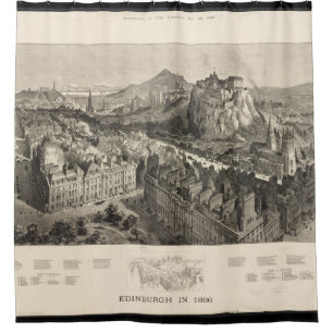 Vintage bildhafte Karte von Edinburgh Schottland Duschvorhang