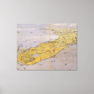 Vintage bildhafte Karte von Florida (1861) Leinwanddruck