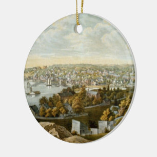 Vintage bildhafte Karte von Georgetown (1855) Keramikornament