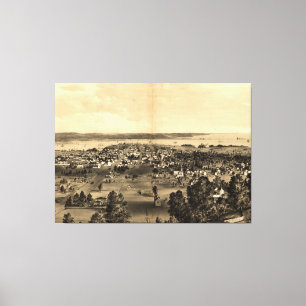 Vintage bildhafte Karte von Hamilton Ontario Leinwanddruck