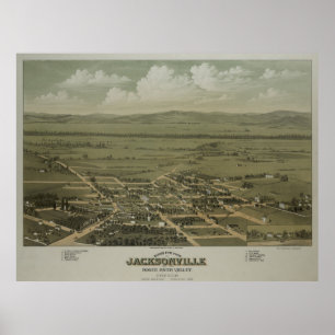 Vintage bildhafte Karte von Jacksonville ODER Poster