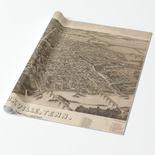 Vintage bildhafte Karte von Knoxville (1886) Geschenkpapier