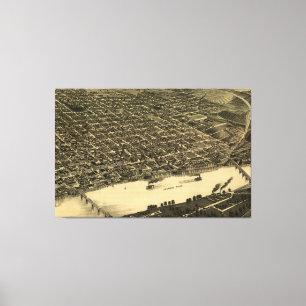 Vintage bildhafte Karte von Little Rock (1887) Leinwanddruck