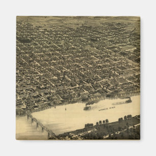 Vintage bildhafte Karte von Little Rock (1887) Magnet