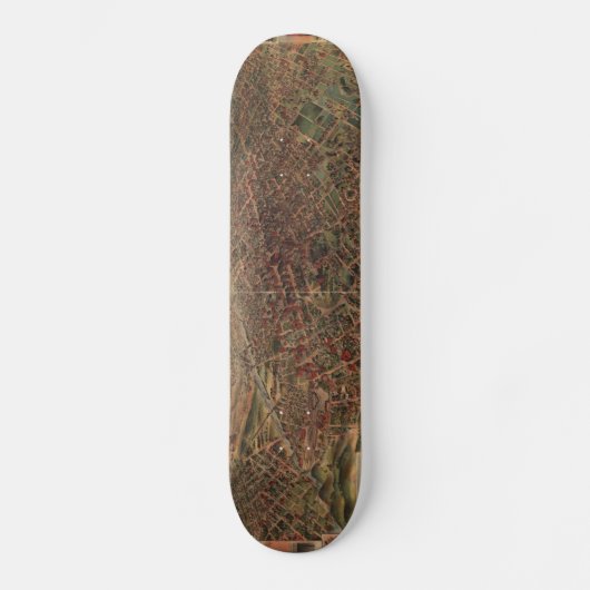 Vintage bildhafte Karte von Los Angeles (1891) Skateboard (Vorderseite)