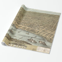 Vintage bildhafte Karte von Memphis Tennessee