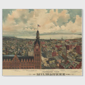 Vintage bildhafte Karte von Milwaukee WI (1898) Geschenkpapier (Flach)