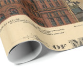 Vintage bildhafte Karte von Milwaukee WI (1898) Geschenkpapier (Rolleneckpunkt)