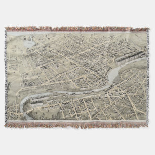 Vintage bildhafte Karte von Nashua NH (1875) Decke
