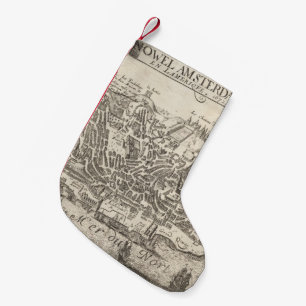 Vintage bildhafte Karte von New York City (1672) Kleiner Weihnachtsstrumpf