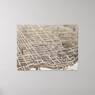 Vintage bildhafte Karte von Newburgh New York Leinwanddruck
