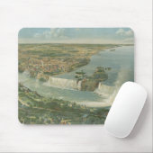 Vintage bildhafte Karte von Niagara Falls NY Mousepad (Mit Mouse)