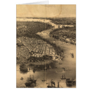 Vintage bildhafte Karte von NYC und von Brooklyn