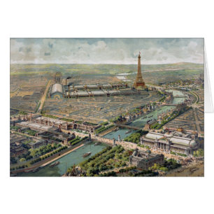 Vintage bildhafte Karte von Paris (1900)
