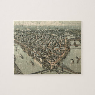 Vintage bildhafte Karte von Pittsburgh (1902) Puzzle