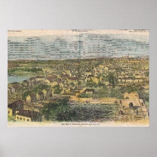 Vintage bildhafte Karte von Richmond Virginia Poster